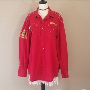 Coogi Australia Red Button Down Shirt